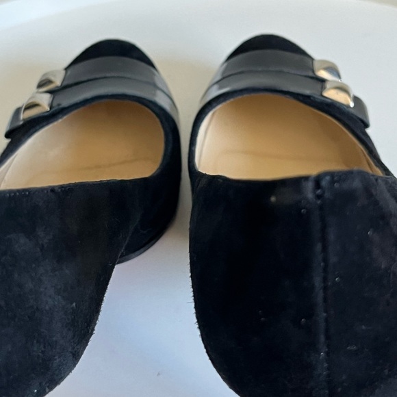 MUGNAI Black Suede Red Sole Heels Italy EU 39/US 8 - Picture 6 of 16